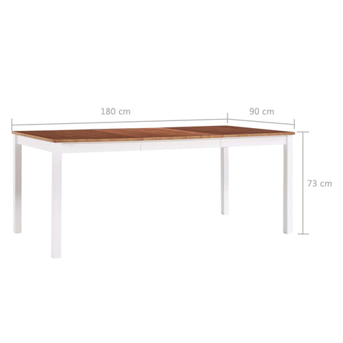 Maison Madeleine -  9 Piece Dining Set Pinewood White and Brown